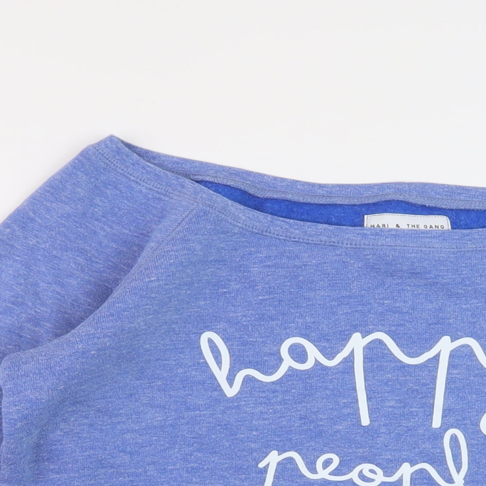 Hari & The Gang Womens Blue Cotton Pullover Sweatshirt Size M Pullover