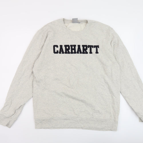 Carhartt Mens Grey Cotton Pullover Sweatshirt Size L