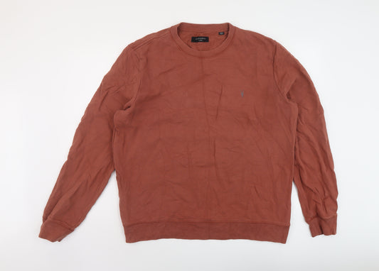 AllSaints Mens Brown Cotton Pullover Sweatshirt Size XL