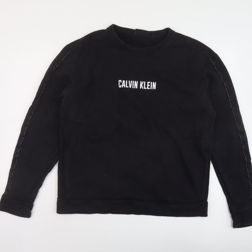 Calvin Klein Mens Black Cotton Pullover Sweatshirt Size XL