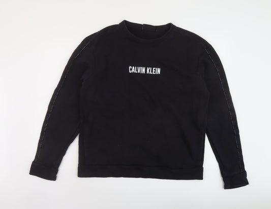 Calvin Klein Mens Black Cotton Pullover Sweatshirt Size XL