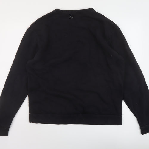 Calvin Klein Mens Black Cotton Pullover Sweatshirt Size XL