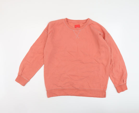 NEXT Womens Orange Cotton Pullover Sweatshirt Size 14 Pullover