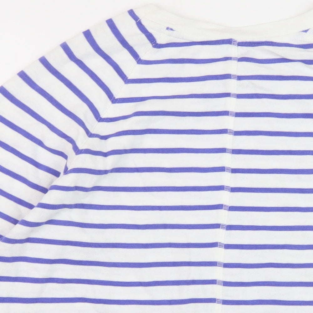 Marks and Spencer Womens Blue Striped Cotton Pullover Sweatshirt Size 12 Pullover