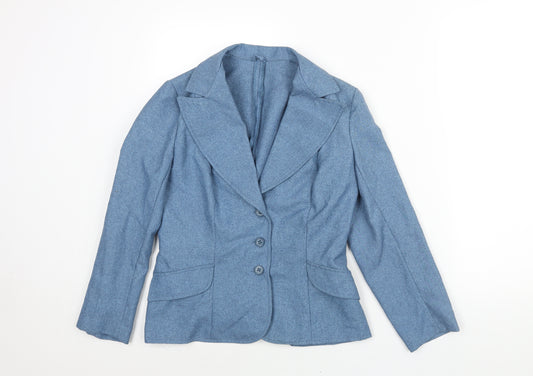 Guy Curtis Womens Blue Polyester Jacket Blazer Size 14 - Vintage