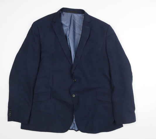 Marks and Spencer Mens Blue Polyester Jacket Suit Jacket Size 48 Regular