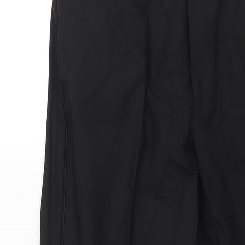 Marks and Mens Black Polyester Dress Pants Trousers Size 36 in L33 in Regular Zip - Piped Sides