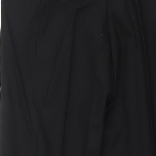 Marks and Mens Black Polyester Dress Pants Trousers Size 36 in L33 in Regular Zip - Piped Sides