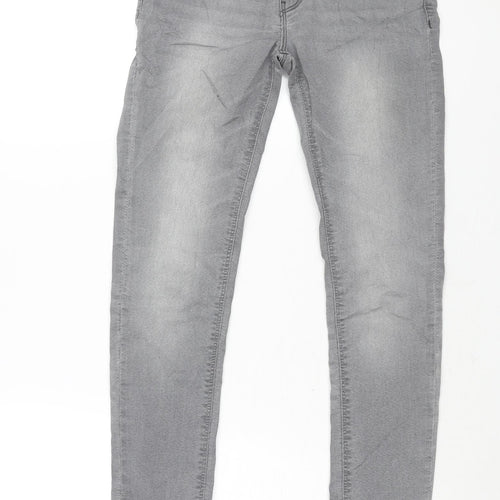 Denim & Co. Womens Grey Cotton Skinny Jeans Size 8 L29 in Regular Zip