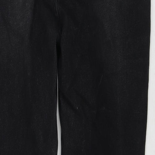 PRETTYLITTLETHING Womens Black Cotton Mom Jeans Size 14 L30 in Regular Zip