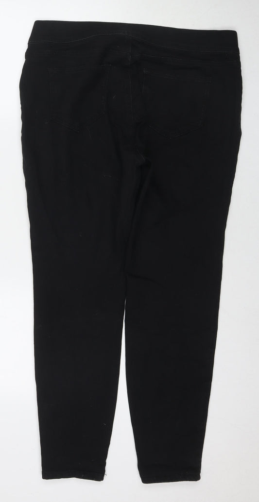 TU Womens Black Cotton Jegging Jeans Size 16 L28 in Regular