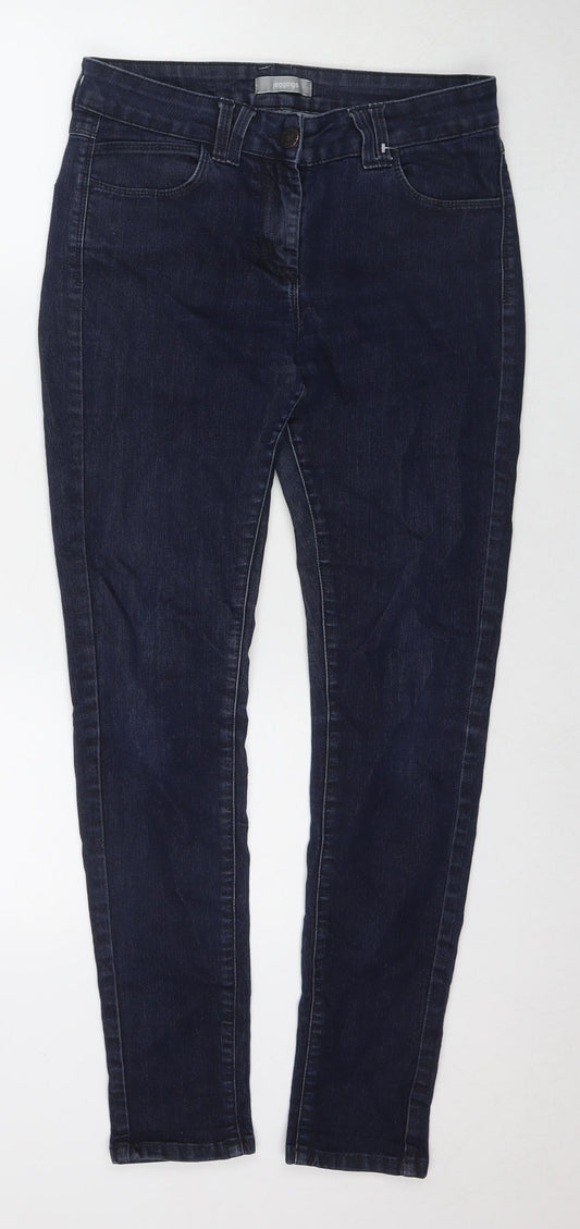 Marks and Spencer Womens Blue Cotton Jegging Jeans Size 12 L30 in Regular Zip