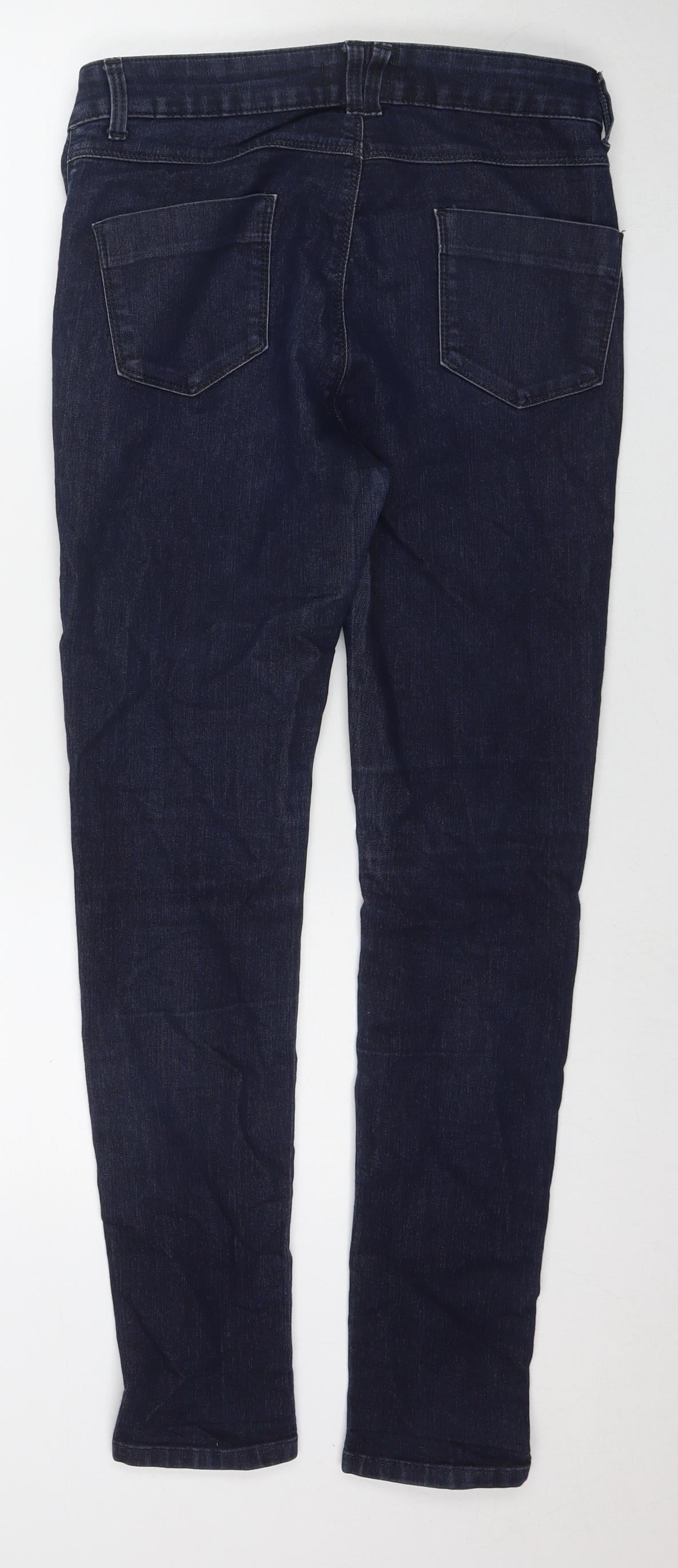 Marks and Spencer Womens Blue Cotton Jegging Jeans Size 12 L30 in Regular Zip