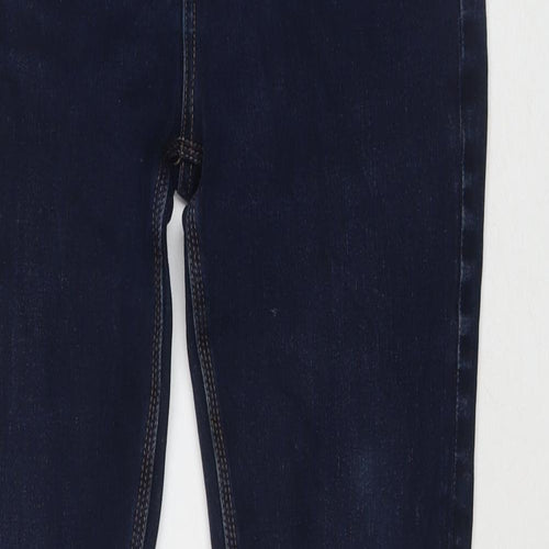 Marks and Spencer Womens Blue Cotton Bootcut Jeans Size 12 L28 in Regular Zip