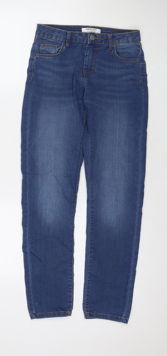 Dorothy Perkins Womens Blue Cotton Skinny Jeans Size 6 L28 in Regular Zip