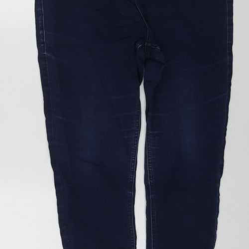 Marks and Spencer Womens Blue Polyester Blend Skinny Jeans Size 14 L26 in Regular Zip