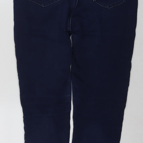 Marks and Spencer Womens Blue Polyester Blend Skinny Jeans Size 14 L26 in Regular Zip