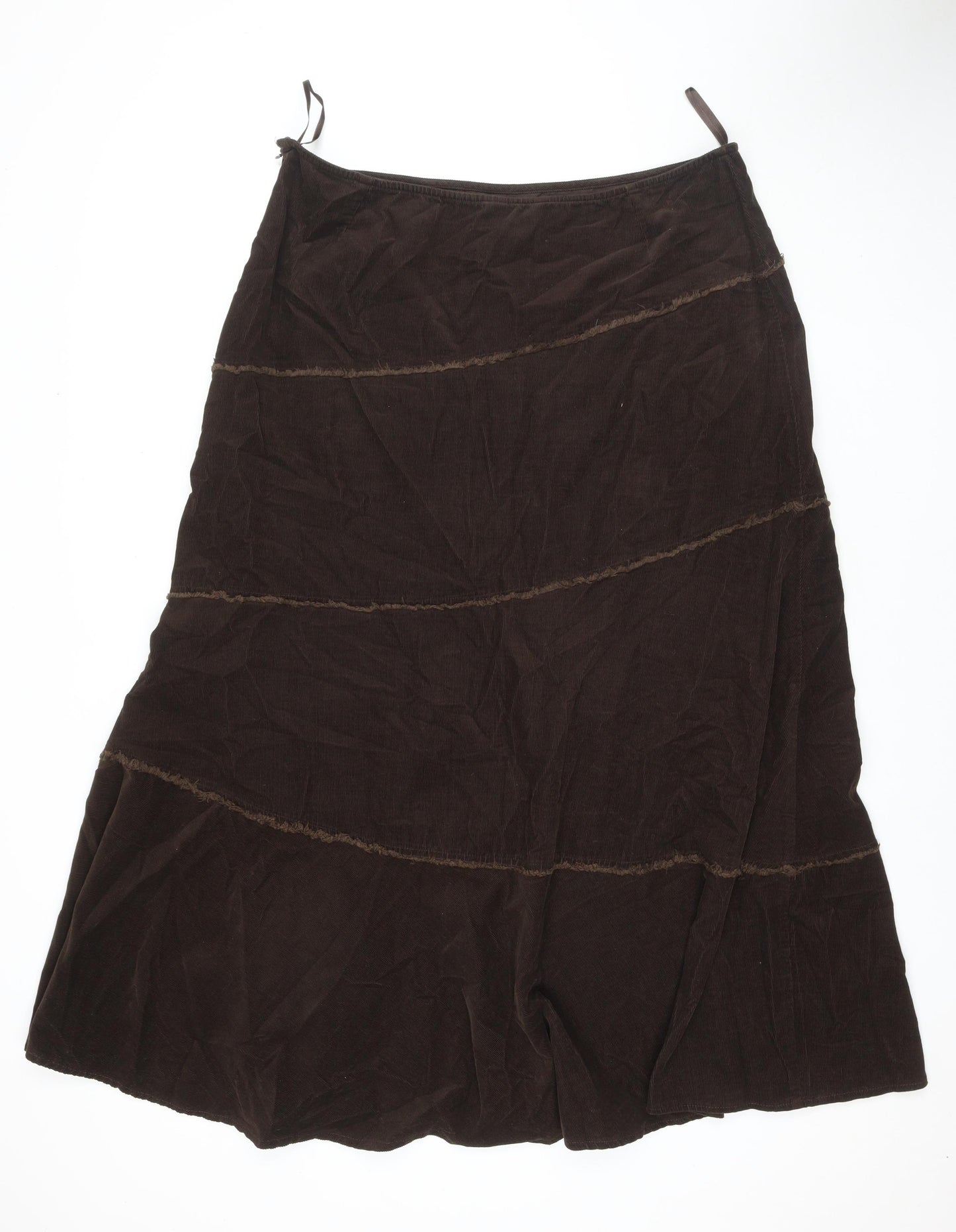 Per Una Womens Brown Cotton Maxi Skirt Size 20 Zip