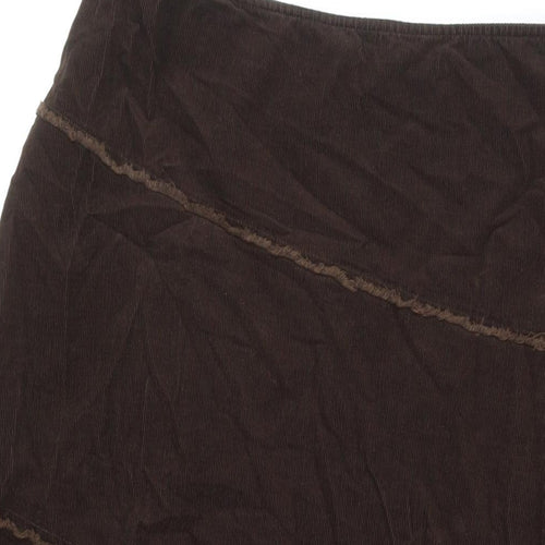 Per Una Womens Brown Cotton Maxi Skirt Size 20 Zip