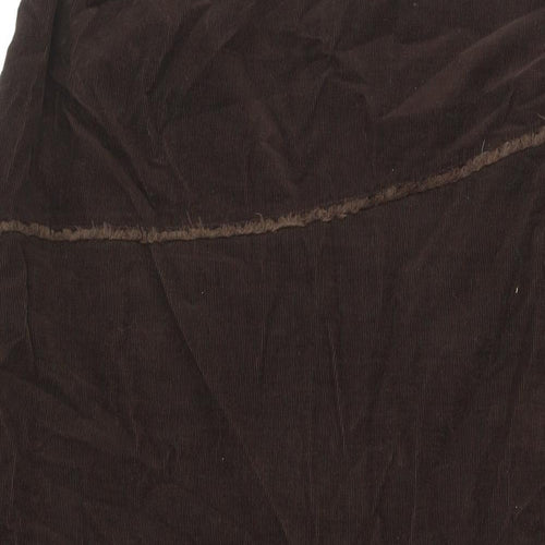 Per Una Womens Brown Cotton Maxi Skirt Size 20 Zip