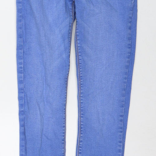 Denim & Co. Womens Blue Cotton Skinny Jeans Size 10 L27 in Regular Zip