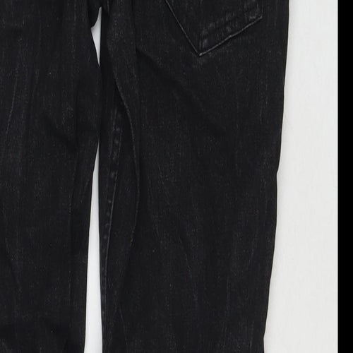 F&F Mens Black Cotton Straight Jeans Size 30 in L32 in Regular Zip