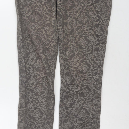 Zara Womens Beige Paisley Cotton Skinny Jeans Size 6 L28 in Regular Zip