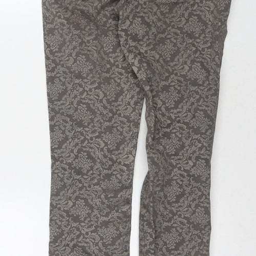 Zara Womens Beige Paisley Cotton Skinny Jeans Size 6 L28 in Regular Zip