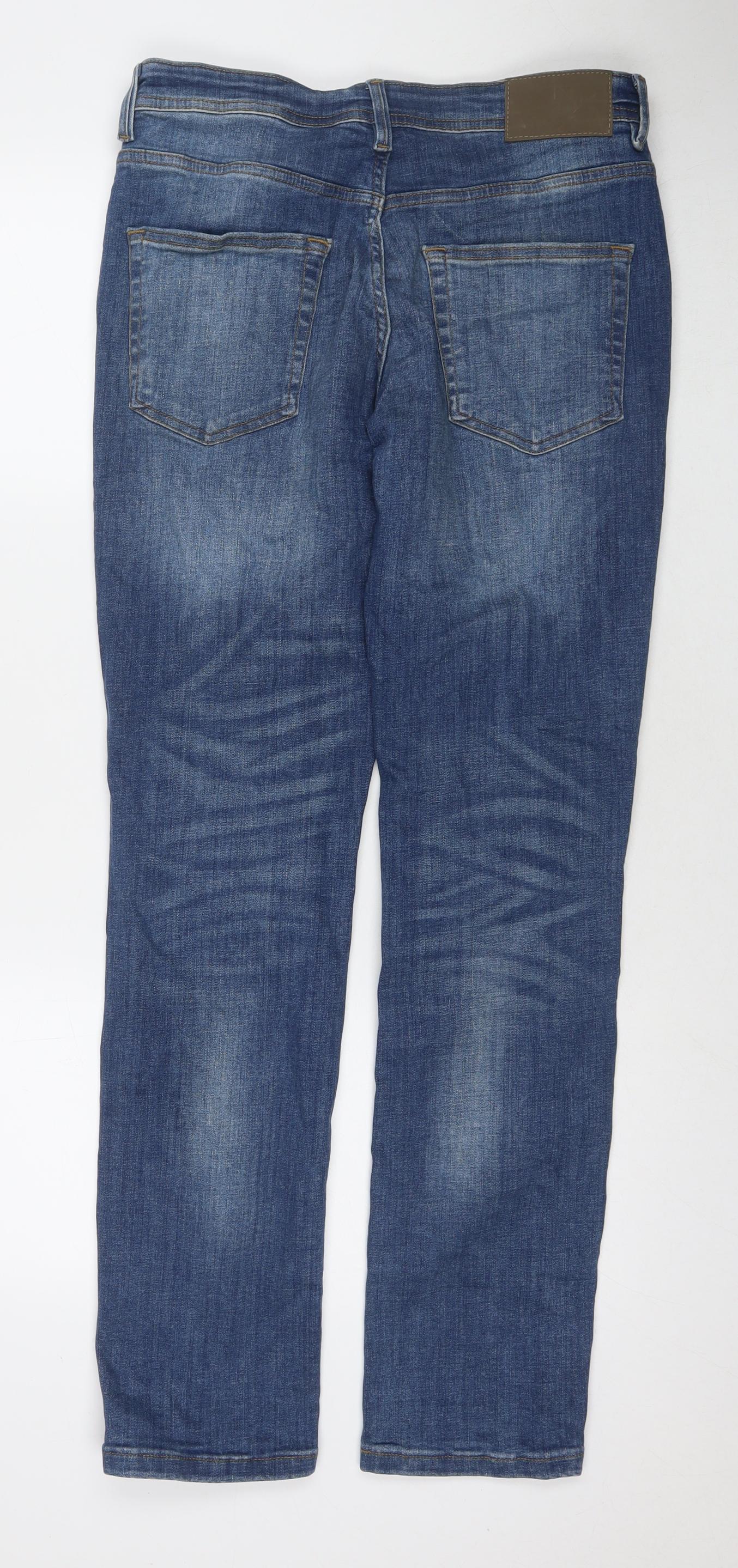 Denim & Co. Mens Blue Cotton Straight Jeans Size 30 in L32 in Regular Zip