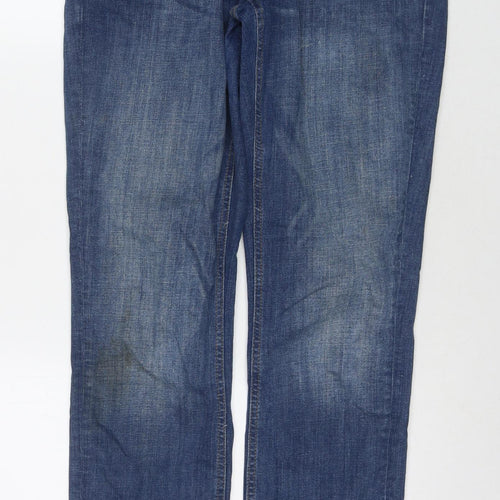 Denim & Co. Mens Blue Cotton Straight Jeans Size 30 in L32 in Regular Zip