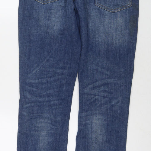 Denim & Co. Mens Blue Cotton Straight Jeans Size 30 in L32 in Regular Zip