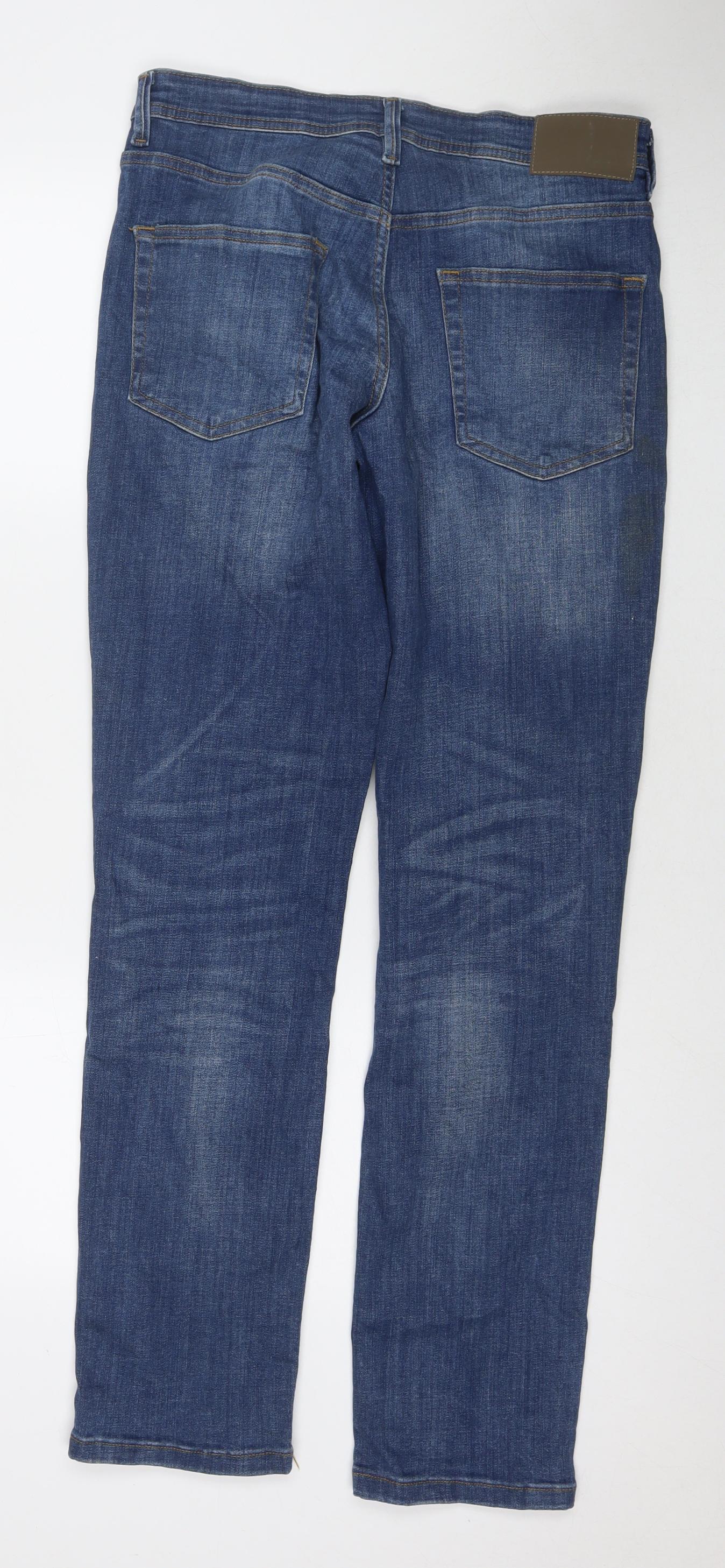 Denim & Co. Mens Blue Cotton Straight Jeans Size 30 in L32 in Regular Zip