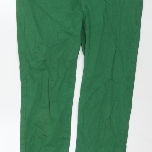 TU Womens Green Cotton Cropped Jeans Size 10 L26 in Regular Zip