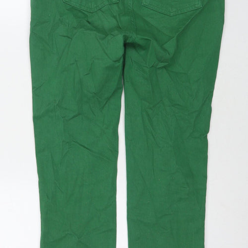 TU Womens Green Cotton Cropped Jeans Size 10 L26 in Regular Zip