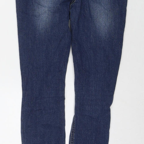 Missguided Womens Blue Cotton Skinny Jeans Size 8 L28 in Regular Zip