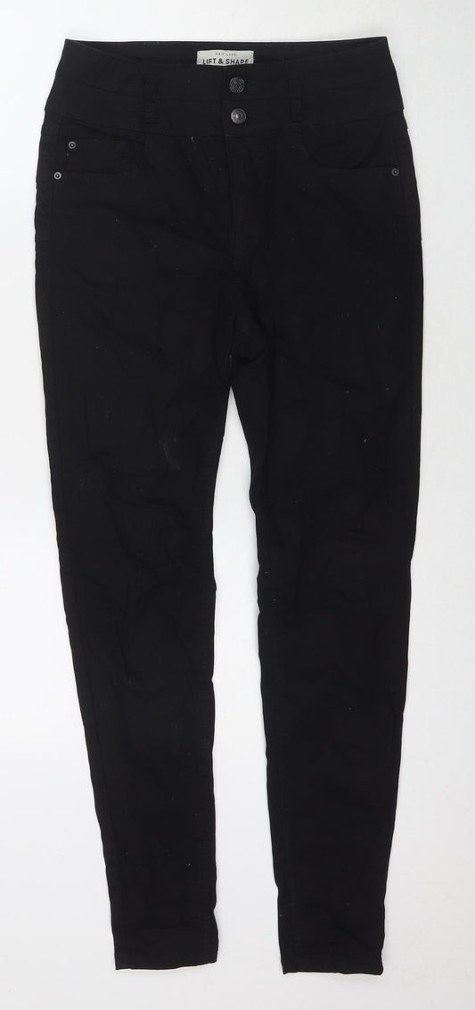 New Look Womens Black Cotton Skinny Jeans Size 10 L28 in Regular Zip