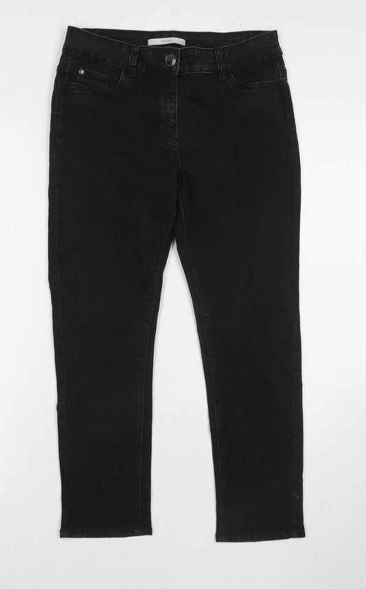 George Womens Black Cotton Skinny Jeans Size 10 L24 in Regular Zip