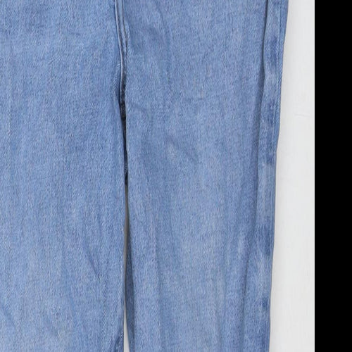 New Look Womens Blue Cotton Straight Jeans Size 12 L26 in Regular Zip