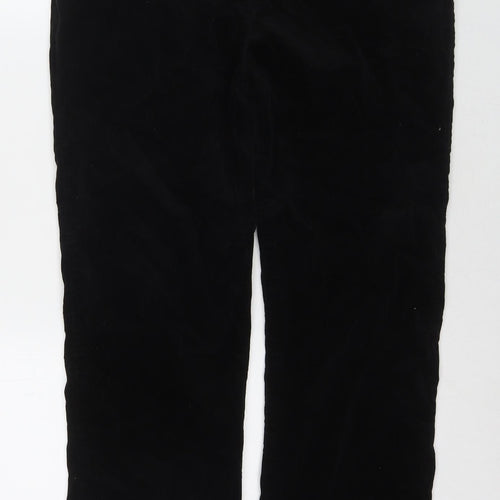 Marks and Spencer Womens Black Cotton Trousers Size 14 L27 in Regular Zip