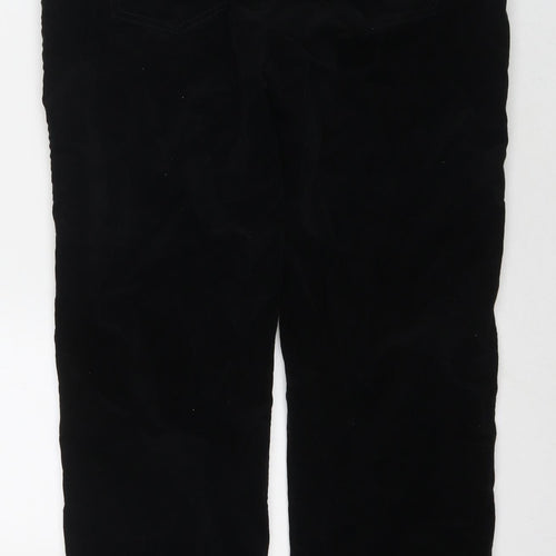 Marks and Spencer Womens Black Cotton Trousers Size 14 L27 in Regular Zip