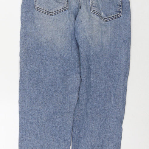 New Look Womens Blue Cotton Cropped Jeans Size 8 L24 in Regular Zip