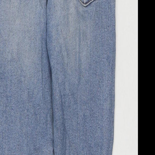 New Look Womens Blue Cotton Cropped Jeans Size 8 L24 in Regular Zip