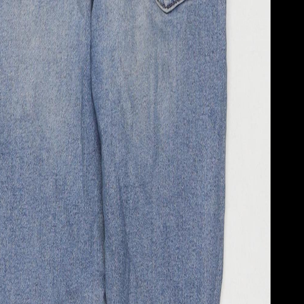 New Look Womens Blue Cotton Cropped Jeans Size 8 L24 in Regular Zip