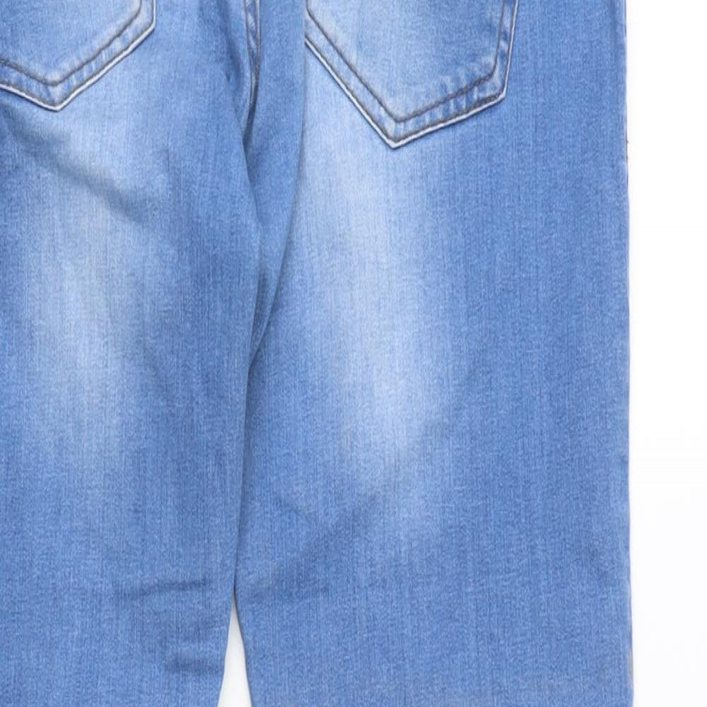 Denim & Co. Mens Blue Cotton Blend Straight Jeans Size 30 in L30 in Regular Button