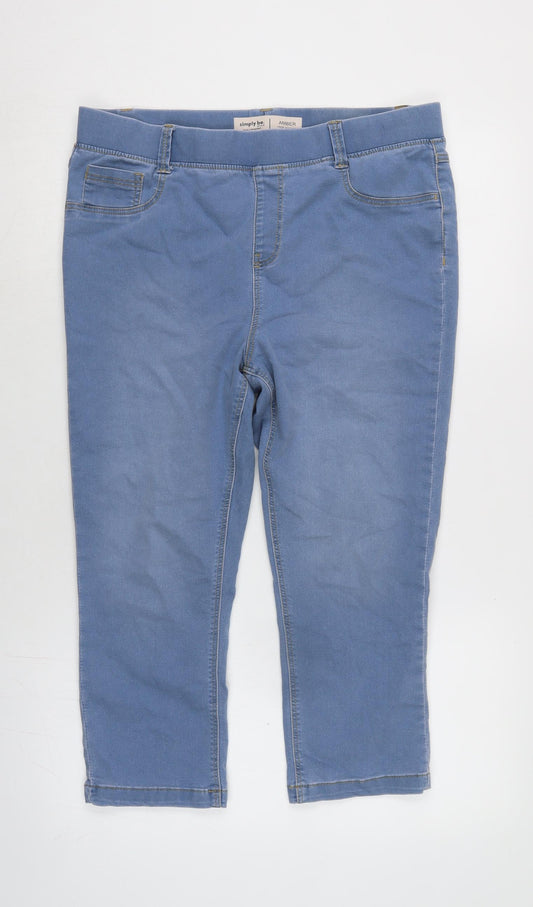 Simply Be Womens Blue Cotton Blend Jegging Jeans Size 16 L21 in Regular