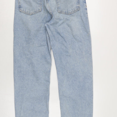 Denim & Co. Womens Blue Cotton Straight Jeans Size 8 L29 in Regular Zip