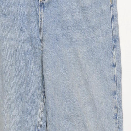 Denim & Co. Womens Blue Cotton Straight Jeans Size 8 L29 in Regular Zip