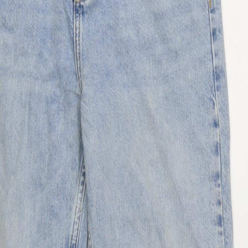 Denim & Co. Womens Blue Cotton Straight Jeans Size 8 L29 in Regular Zip