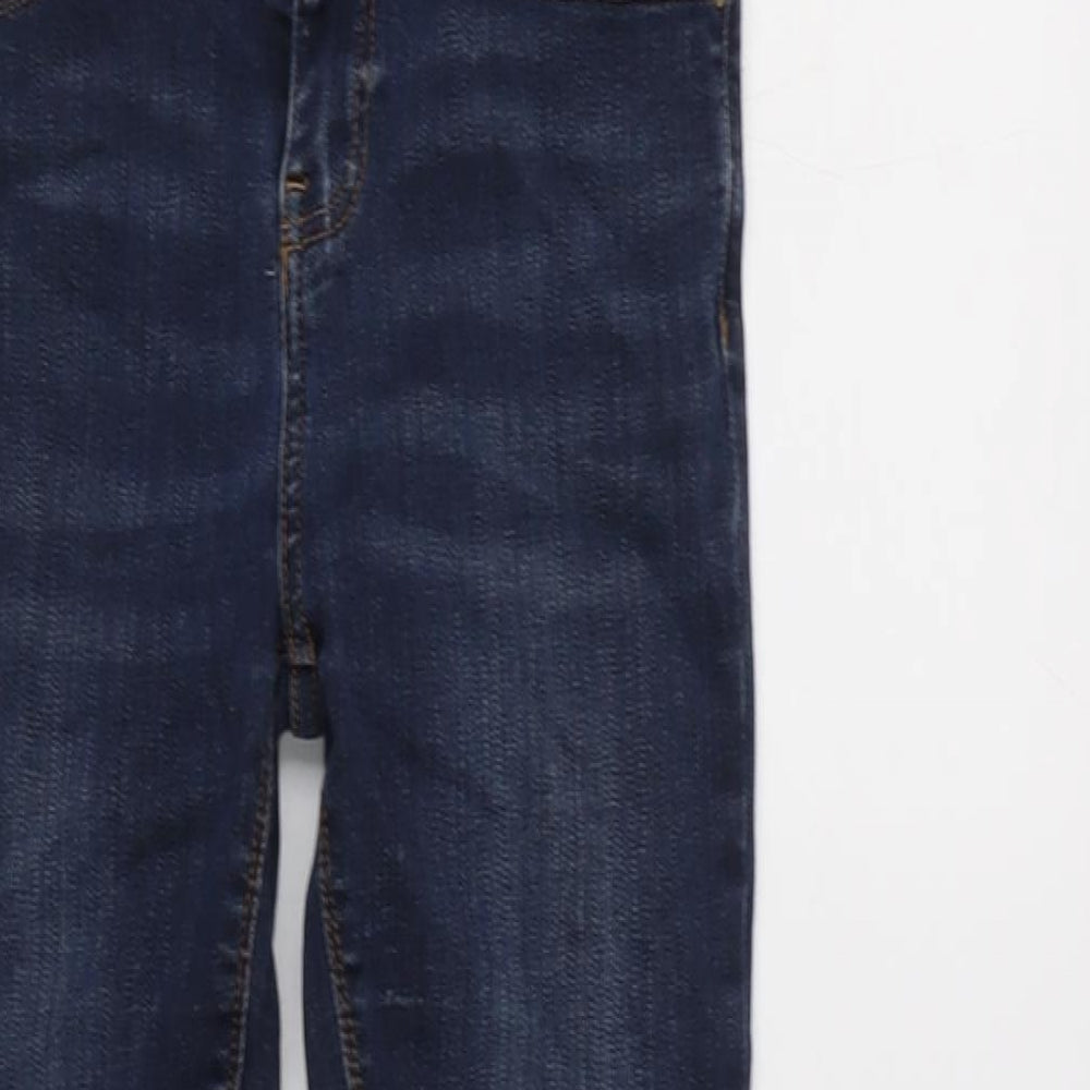 River Island Womens Blue Cotton Blend Tapered Jeans Size 8 L26.5 in Regular Zip