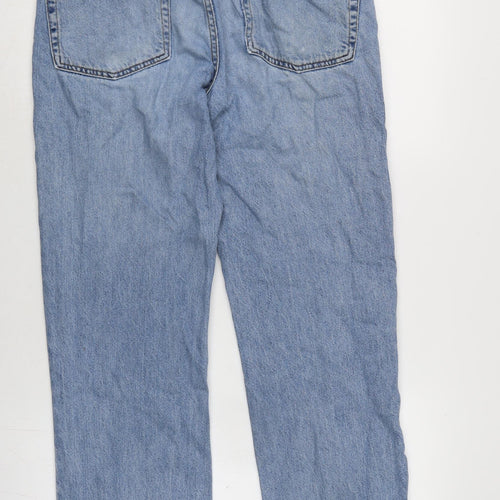 ASOS Mens Blue Cotton Straight Jeans Size 30 in L32 in Regular Button - Fraying to hem.